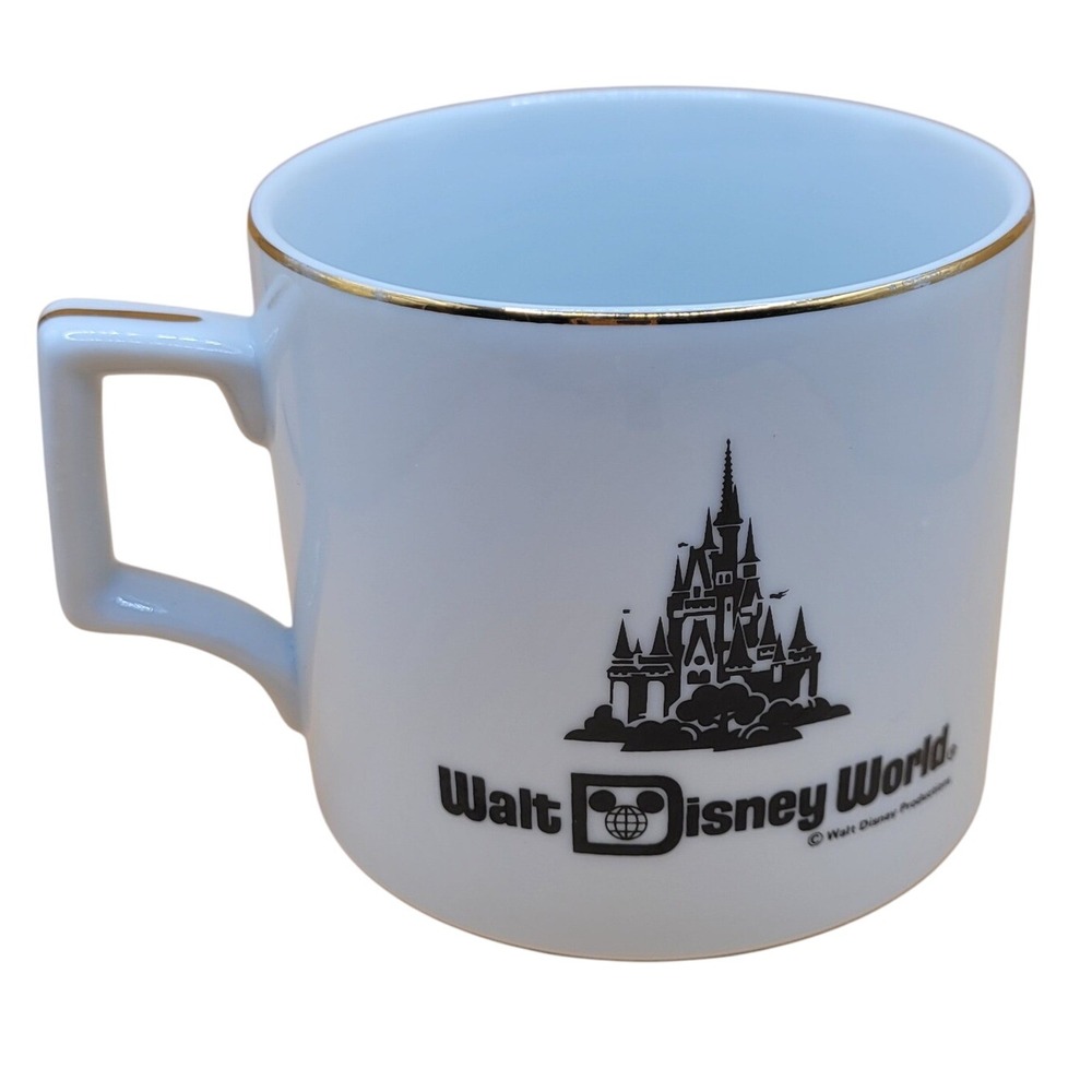 Walt Disney World Castle Coffee Mug‎ Cup Gold Trim JAPAN